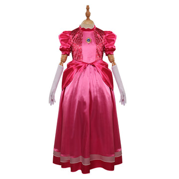The Super Mario Bros. Movie Peach Cosplay Disfraz Niños Vestido Trajes Halloween Carnaval Fiesta Disfraz Traje